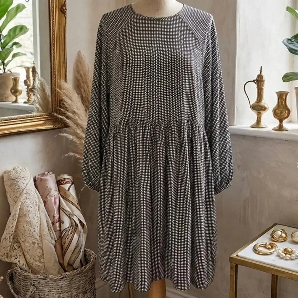 United Colors of Benetton Oversized Lagenlook Cottagecore Smock Dress- Size M - Picture 1 of 7